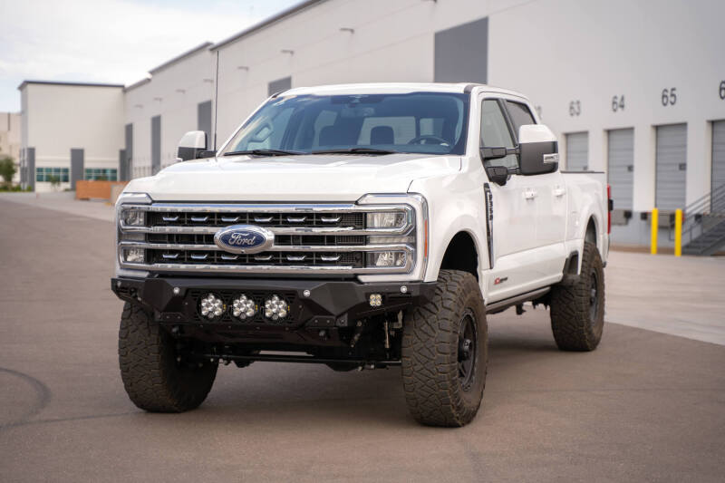 Addictive Desert Designs 2023+ Ford F-250/F-350 Bomber Front Bumper (w/ 3 Baja Designs LP6 Mounts) Bumpers - Steel Addictive Desert Designs