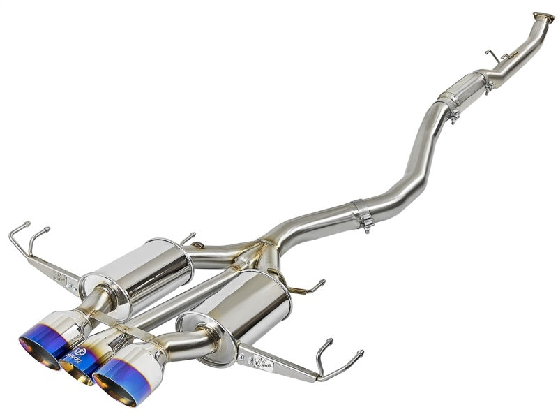 aFe Takeda 3in 304 SS Cat-Back Exhaust w/ Blue Flame Tips 2017+ Honda Civic Type R I4 2.0L (t) Catback aFe