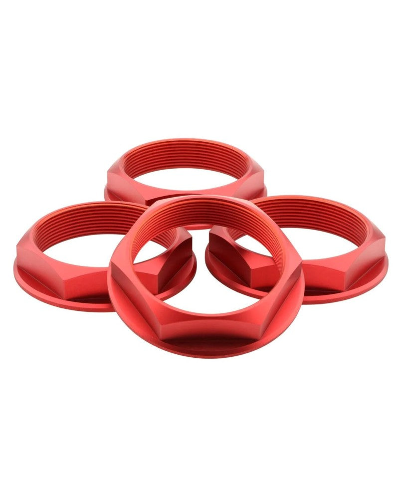 fifteen52 Super Touring Nut V2 - Anodized Red w/ Satin Clear - Set of 4 Wheel Center Caps fifteen52