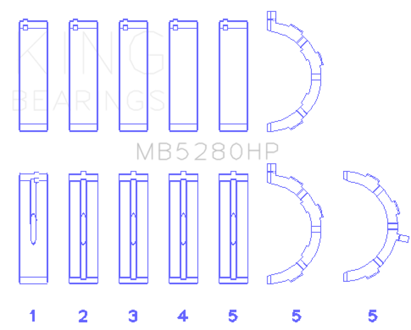King Ford Prod. V8 4.6L/5.4L Will Not Fit GT500 (Size STDX) Performance Main Bearing Set Bearings King Engine Bearings