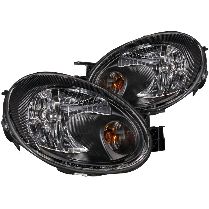 ANZO 2003-2005 Dodge Neon Crystal Headlights Black Headlights ANZO