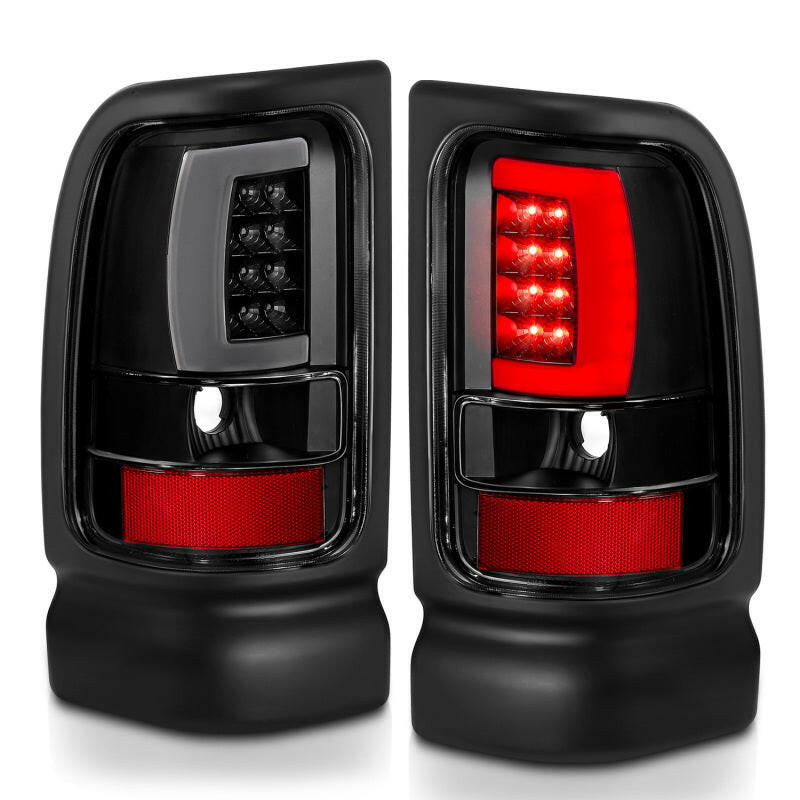 ANZO 1994-2001 Dodge Ram 1500 LED Taillights Plank Style Black w/Clear Lens Tail Lights ANZO