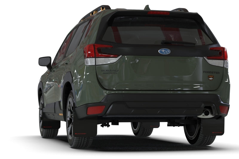 Rally Armor 22-24 Subaru Forester &amp; Wilderness Black UR Mud Flap w/Wild Orange Logo Mud Flaps Rally Armor