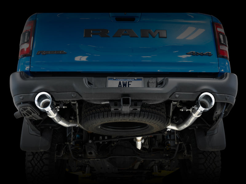 AWE Tuning 19-21 RAM 1500 5.7L (w/Cutouts) 0FG Dual Rear Exit Cat-Back Exhaust - Chrome Silver Tips Catback AWE Tuning