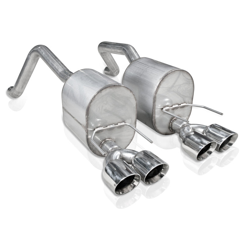 Stainless Works 2009-13 C6 Corvette Axleback 2-1/2in Dual Chambered Turbo Mufflers Quad 4in Tips Catback Stainless Works