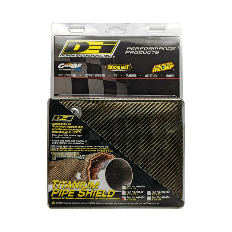 DEI Pipe Shield w/Stainless Steel Clamps - 6in x 36in - Titanium Thermal Sleeves DEI