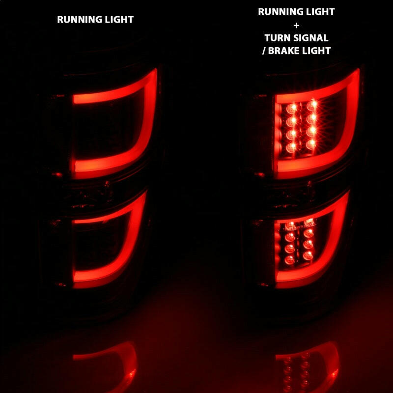 ANZO 2009-2013 Ford F-150 LED Taillights Black Tail Lights ANZO