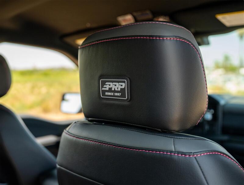 PRP 2021+ Ford 150/ 2023+ SuperDuty Front Seat Covers (Pair) - Black w/ Red Stich Seat Covers PRP Seats