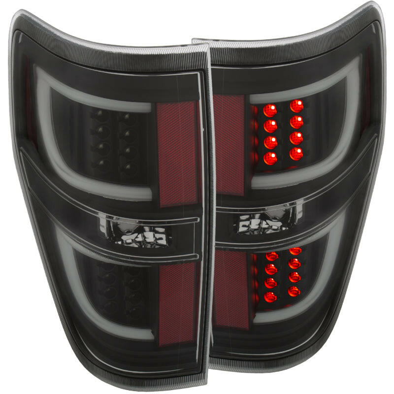 ANZO 2009-2013 Ford F-150 LED Taillights Black Tail Lights ANZO