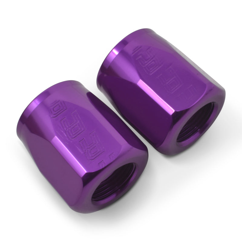 Russell Performance 2-Piece -6 AN Anodized Full Flow Swivel Hose End Sockets (Qty 2) - Purple Fittings Russell