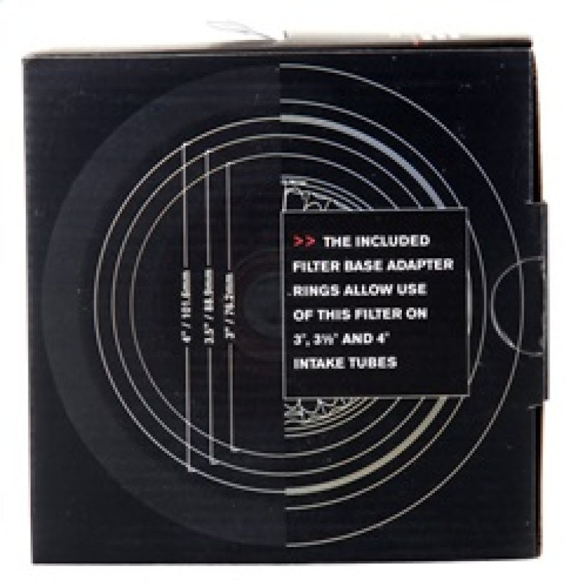 Spectre Adjustable Conical Air Filter 5-1/2in. Tall (Fits 3in. / 3-1/2in. / 4in. Tubes) - Red Air Filters - Universal Fit Spectre