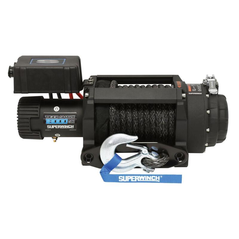 Superwinch 18000 LBS 12V DC 33/64in x 79 ft Synthetic Rope Tiger Shark 18000SR Winch Winches Superwinch