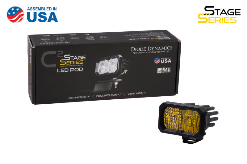 Diode Dynamics Stage Series 2 In LED Pod Pro - Yellow Spot Standard ABL Each Light Accessories and Wiring Diode Dynamics