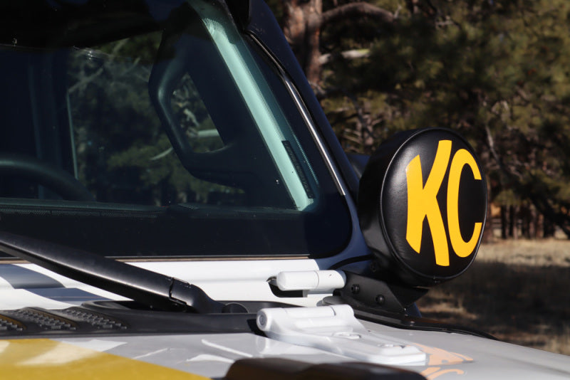 KC HiLiTES 6in. Round Soft Cover (Pair) - Black w/Yellow KC Logo Light Covers and Guards KC HiLiTES