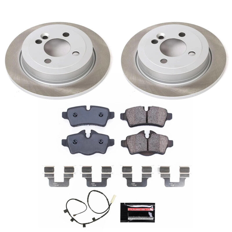 Power Stop 2013 Mini Cooper Rear Semi-Coated Rotor Kit Brake Kits - Performance Blank PowerStop