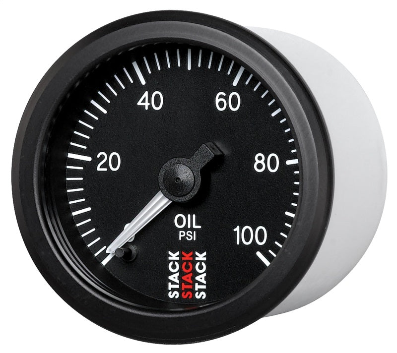 Autometer Stack 52mm 0-100 PSI 1/8in NPTF Male Pro Stepper Motor Oil Pressure Gauge - Black Gauges AutoMeter