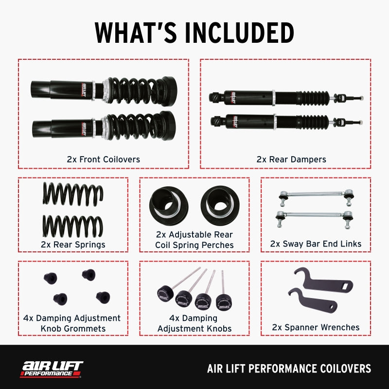 Air Lift Performance 15-19 BMW 3-Series / 15-20 BMW 4-Series Coilover Kit Coilovers Air Lift