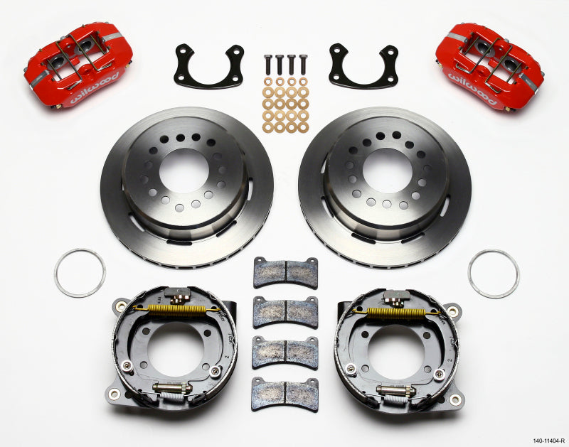 Wilwood Dynapro Low-Profile 11.00in P-Brake Kit - Red New Big Ford 2.50in Off Front Mount Big Brake Kits Wilwood