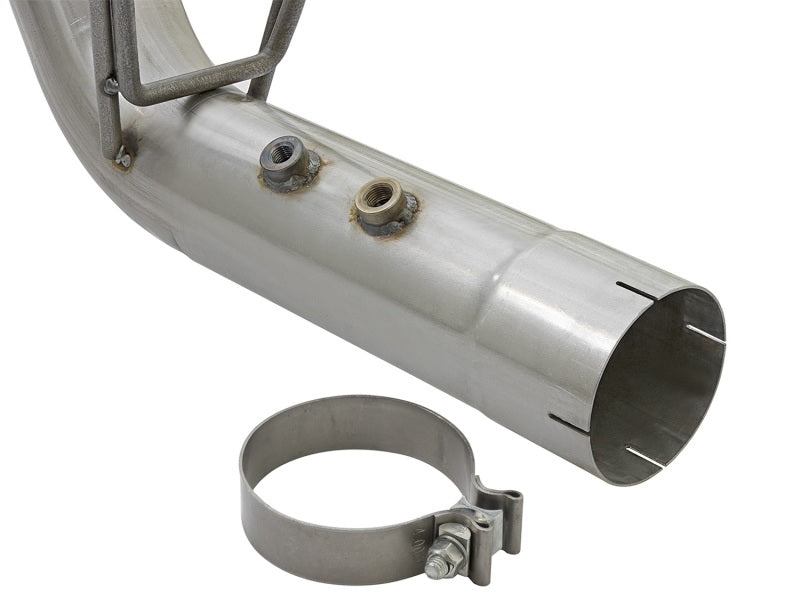 aFe ATLAS 4in DPF-Back Alum Steel Exhaust System w/Dual Exit Black Tip 2017 GM Duramax 6.6L (td) DPF Back aFe