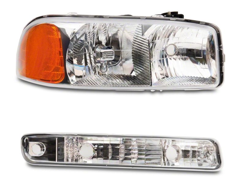 Raxiom 99-06 GMC Sierra 1500 Axial Series OEM Crystal Rep Headlights- Chrome Housing (Clear Lens) Headlights Raxiom