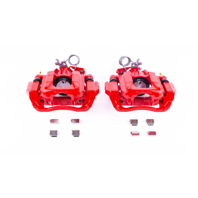 Power Stop 11-14 Ford Edge Rear Red Calipers w/Brackets - Pair Brake Calipers - Perf PowerStop