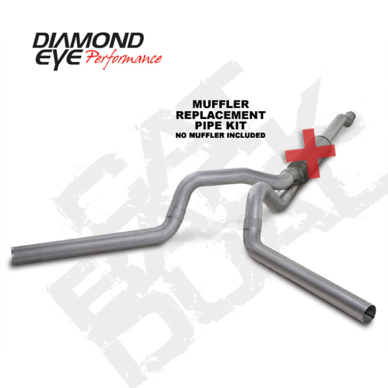 Diamond Eye KIT 4in Catback MFLR RPLCMENT PIPE DUAL AL: 03-07 FORD 6.0L F250/F350 Catback Diamond Eye Performance