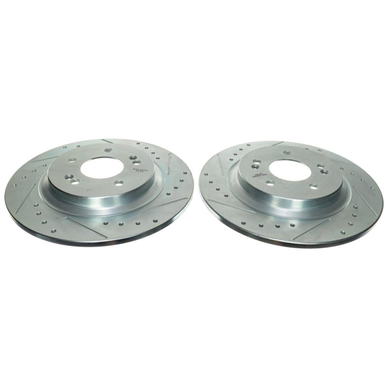 Power Stop 2021 Kia Sorento Rear Drilled & Slotted Rotor (Pair) Brake Rotors - Slot & Drilled PowerStop