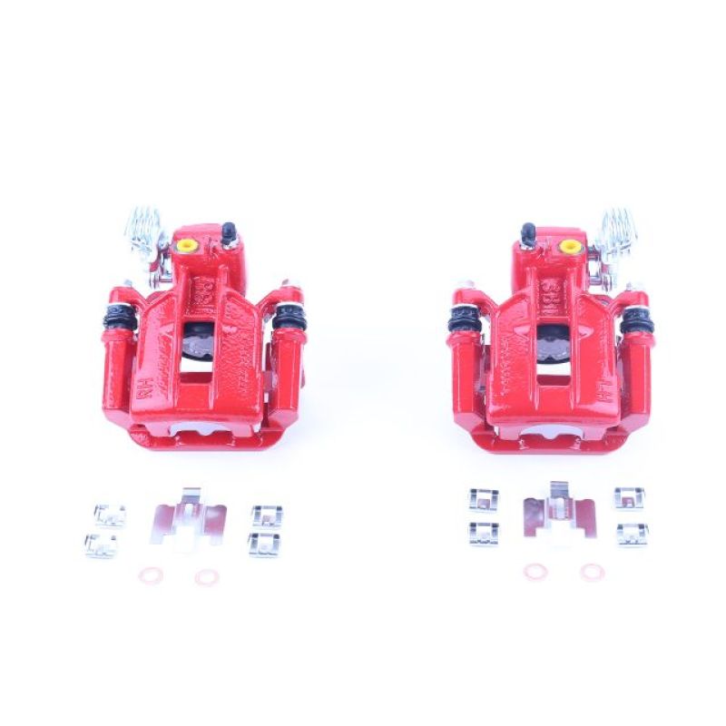 Power Stop 94-01 Ford Mustang Rear Red Calipers w/Brackets - Pair Brake Calipers - Perf PowerStop