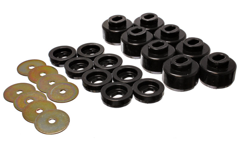 Energy Suspension 99-06 Silverado C1500/K1500/01-06 Silverado C2500/K2500 Black Body(cab) Mount Set Bushing Kits Energy Suspension