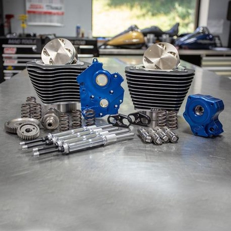 S&S Cycle 2017 M8 Models 124in CI Oil Cooled w/ Chrome Pushrod Tubes & Highlighted Fins Piston Sets - Powersports S&S Cycle