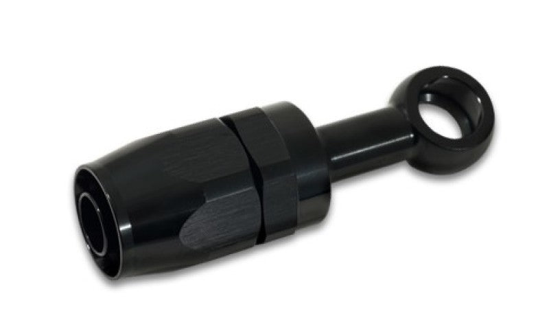 Vibrant -10AN Banjo Hose End Fitting for use with M16 or 5/8in Banjo Bolt - Aluminum Black Fittings Vibrant