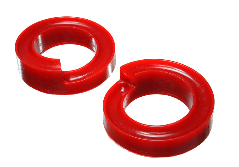 Energy Suspension 2005-07 Ford F-250/F-350 SD 2/4WD Front Coil Spring Isolator Set - Red Bushing Kits Energy Suspension
