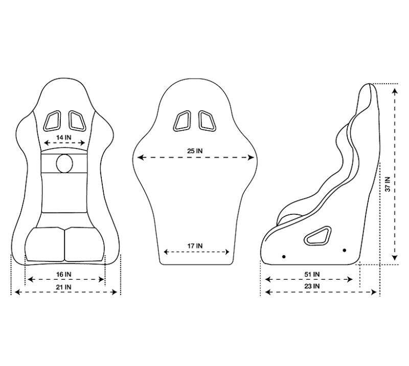 NRG FIA Competition Seat w/Competition Fabric & FIA Homologated Free Driving Position Race Seats NRG