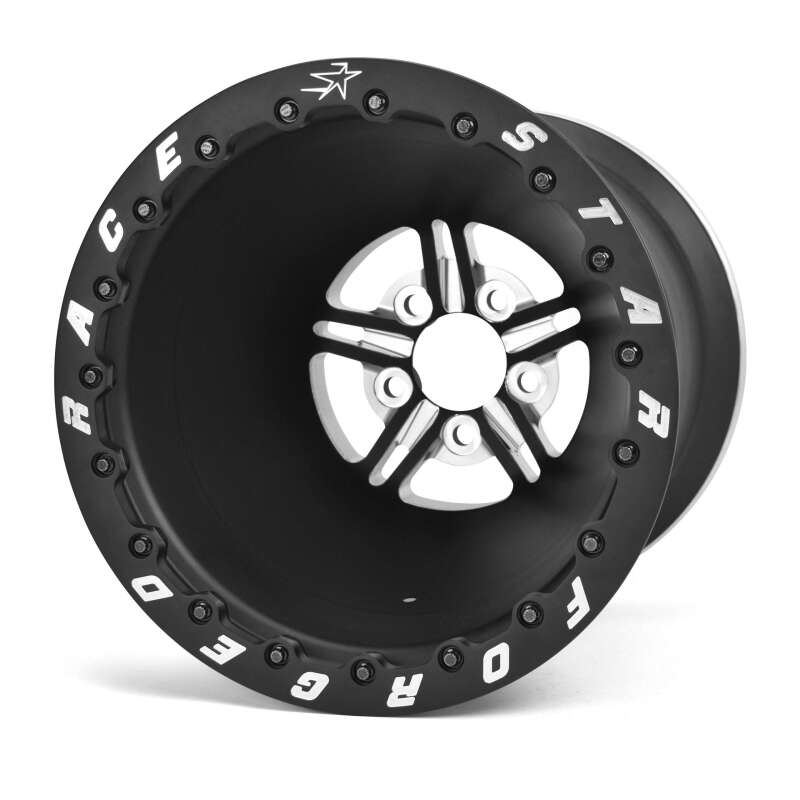 Race Star 63 Pro Forged 15x14 DBL Sportsman 5x5.00 BC / 4.00 BS Wheel - Black Anodized/Machined Wheels - Forged Race Star