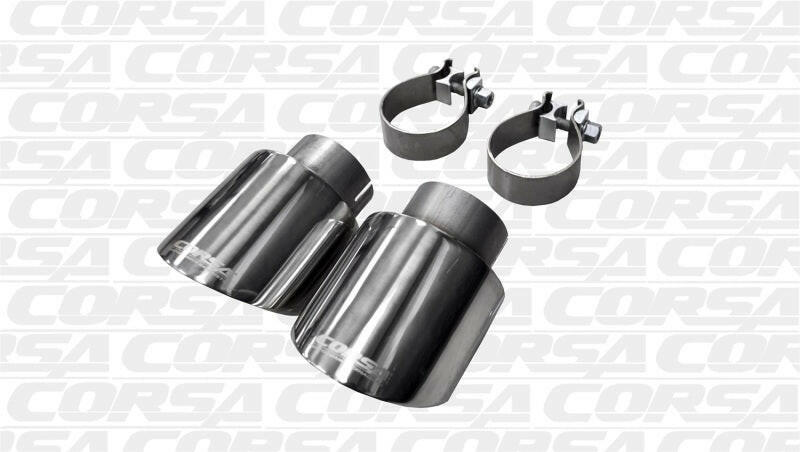 Corsa 10-14 Volkswagen R Mk6 Polished Two 4.0in Polished Pro-Series Tips Catback CORSA Performance