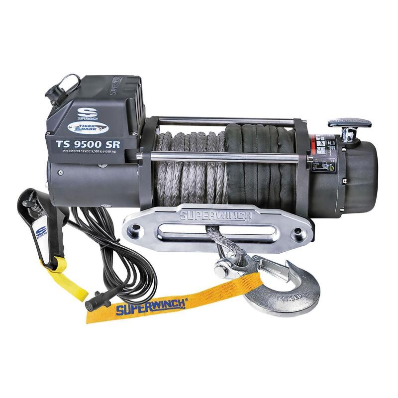 Superwinch 9500 LBS 12V DC 3/8in x 80ft Synthetic Rope Tiger Shark 9500 Winch Winches Superwinch