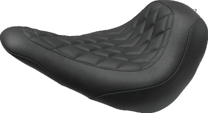 Mustang 18-21 Harley Low Rider, Sport Glide Wide Tripper Solo Seat Diamond Stitch - Black Solo Motorcycle Seats Mustang Motorcycle