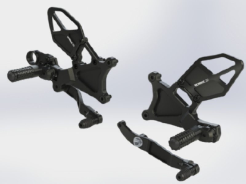 Vortex Racing 06-23 Yamaha YZF-R6 Rear Set- Black Bike Stands Vortex Racing