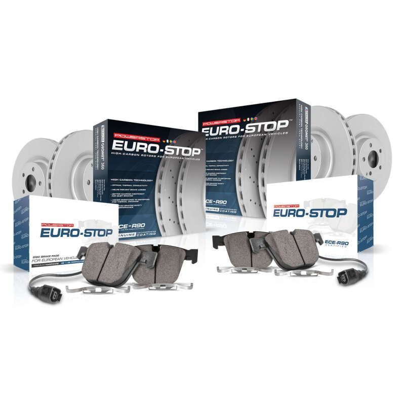 Power Stop 12-15 Land Rover Range Rover Evoque Front & Rear Eurostop Brake Kit Brake Kits - OE PowerStop
