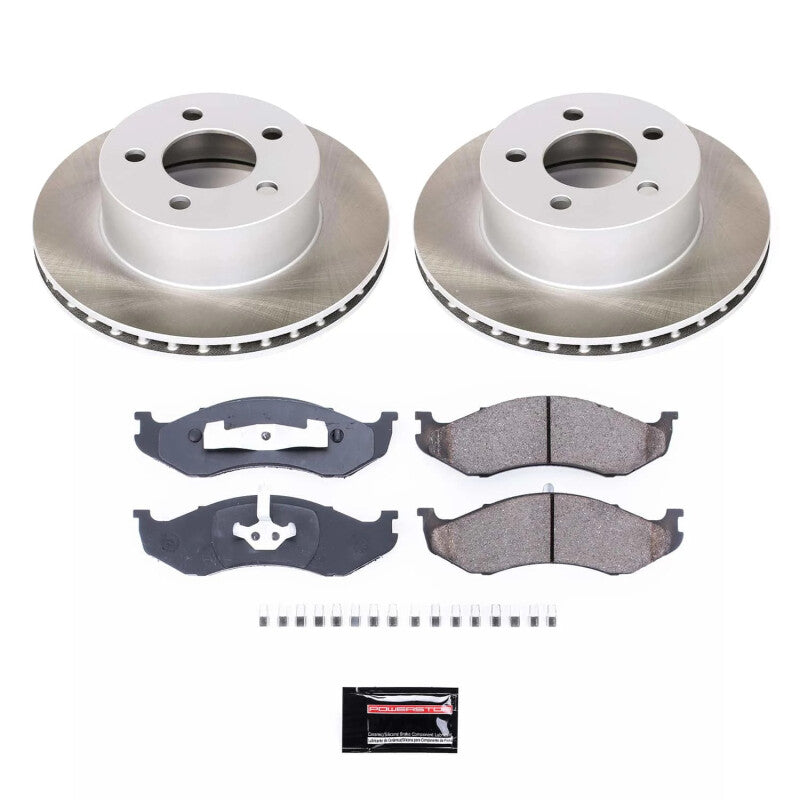 Power Stop 97-99 Jeep Wrangler Front Semi-Coated Rotor Kit Brake Kits - Performance Blank PowerStop