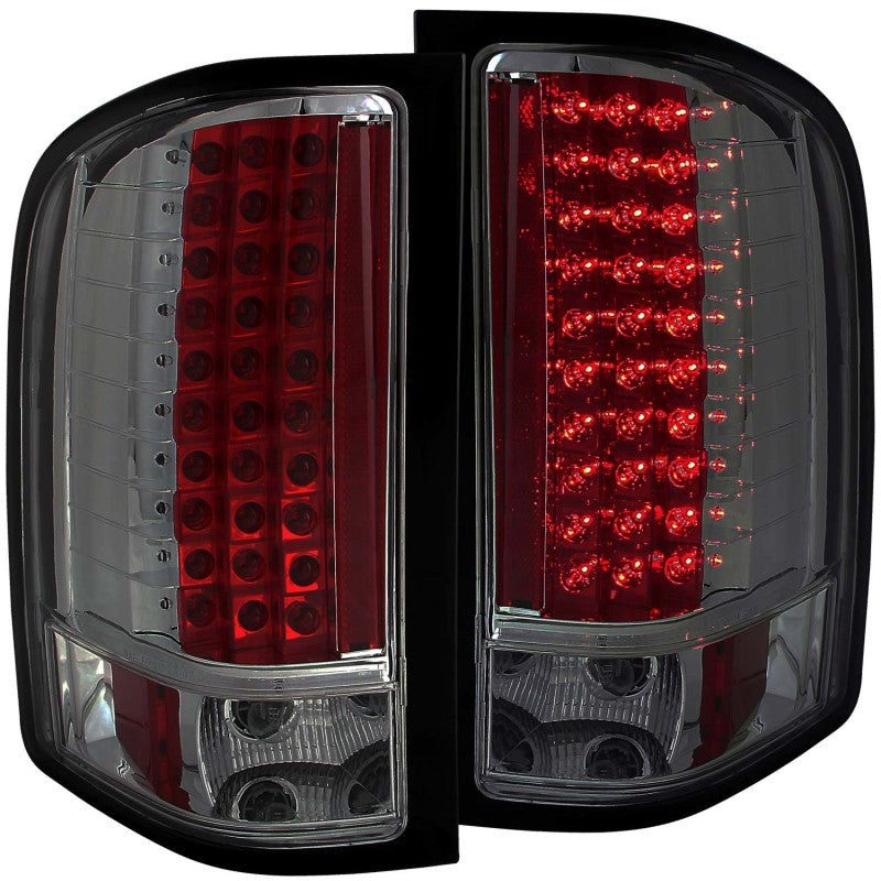 ANZO 2007-2013 Chevrolet Silverado 1500 LED Taillights Smoke Tail Lights ANZO