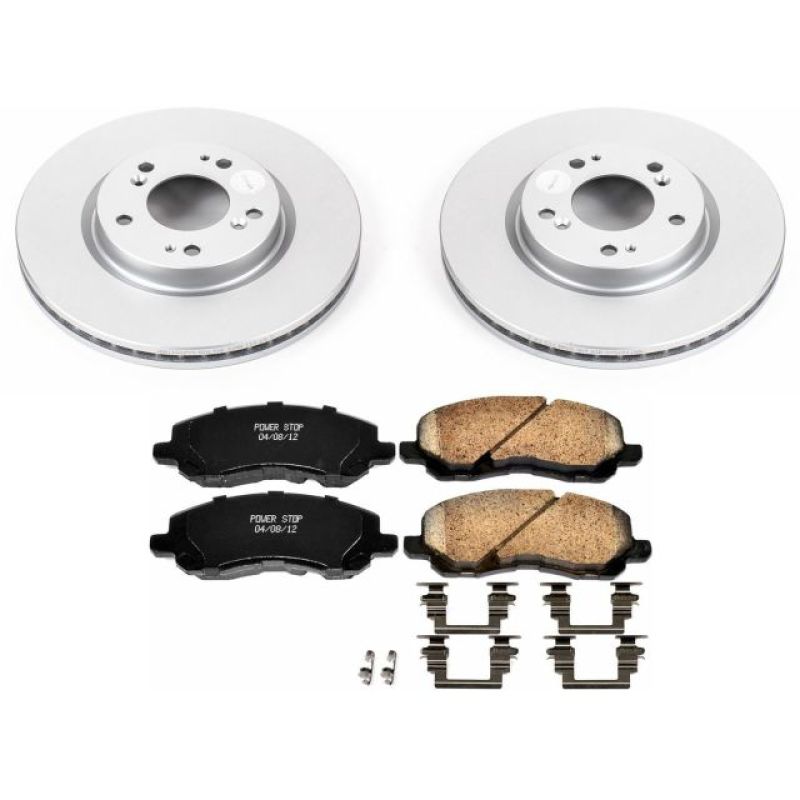 Power Stop 06-12 Mitsubishi Eclipse Front Z17 Evolution Geomet Coated Brake Kit Brake Kits - Performance Blank PowerStop