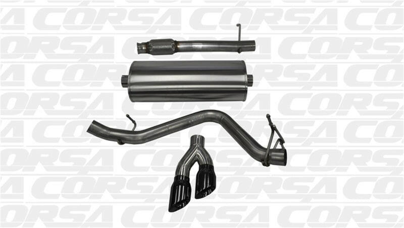 Corsa 14-19 GMC Sierra/Chevy Silv 1500 Reg. Cab/Long Bed 5.3L V8 Black Sport Single Side CB Exhaust Catback CORSA Performance