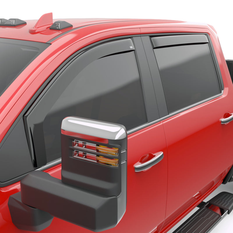 EGR 2019 Chevy 1500 Crew Cab In-Channel Window Visors - Dark Smoke Wind Deflectors EGR