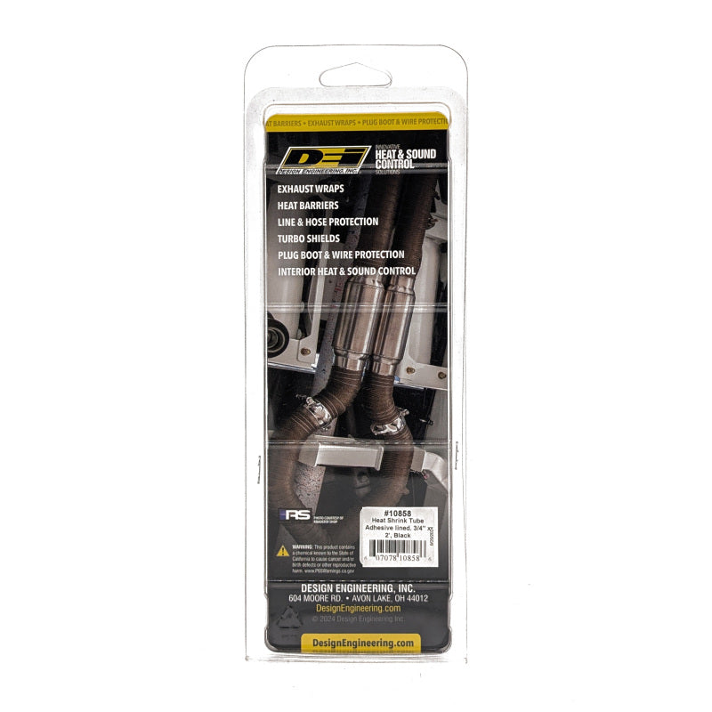 DEI Hi-Temp Shrink Tube 19mm (3/4in) x 2ft w/Adhesive - Black Heat Shrink DEI