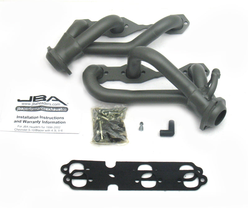 JBA 96-01 GM S Truck 4.3L V6 w/o A.I.R. Injection 1-1/2in Primary Ti Ctd Cat4Ward Header Headers & Manifolds JBA