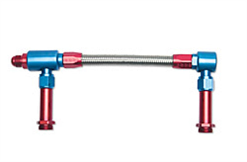 Russell Performance -8 AN to -8 AN ProFlex Holley 4500 Dual Inlet Carb Kit (Red/Blue) Carburetor Fuel Inlet Kits Russell