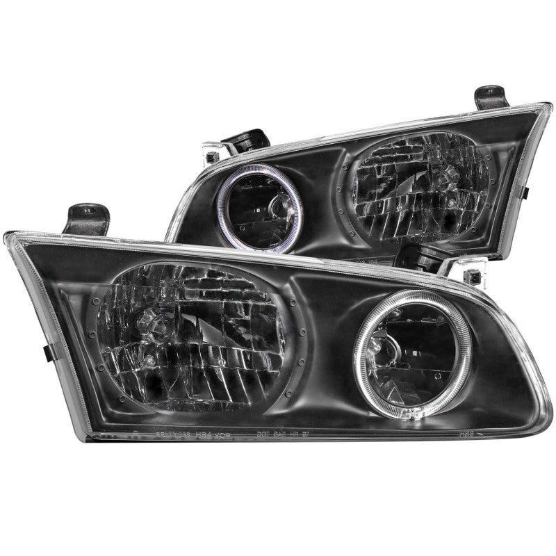 ANZO 2000-2001 Toyota Camry Crystal Headlights w/ Halo Black Headlights ANZO