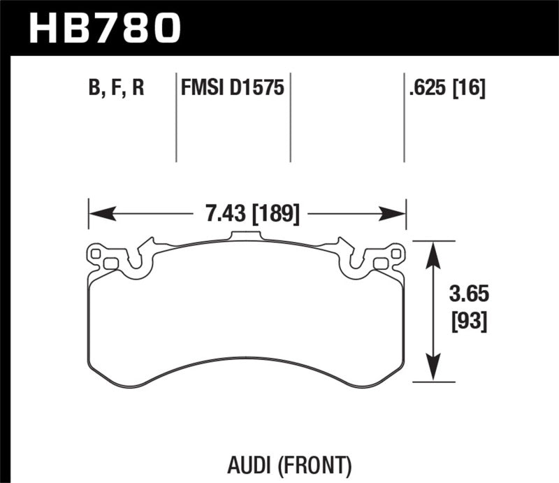 Hawk 2018 Audi S6 Premium Plus/Prestige 4.0L / Audi S6 Prestige 4.0L HP+ Front Brake Pads Brake Pads - Performance Hawk Performance