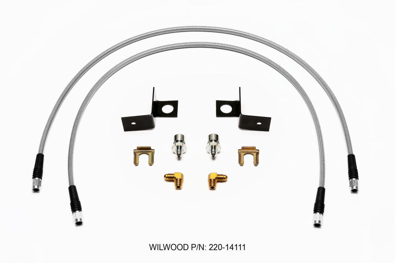 Wilwood Flexline Kit 30 inch -3 3/8-24 IF 1/8 NPT 90 Degree Brake Line Kits Wilwood